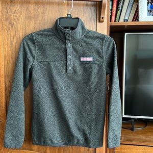 Vineyard Vines boys size medium (12) Shep Shirt fleece pullover (charcoal gray)